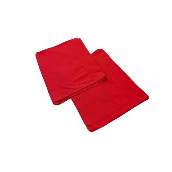 2 Solid Tomato Red Curtains Panels Drapes 66 Long Cloth Fabric Lightweight Pair